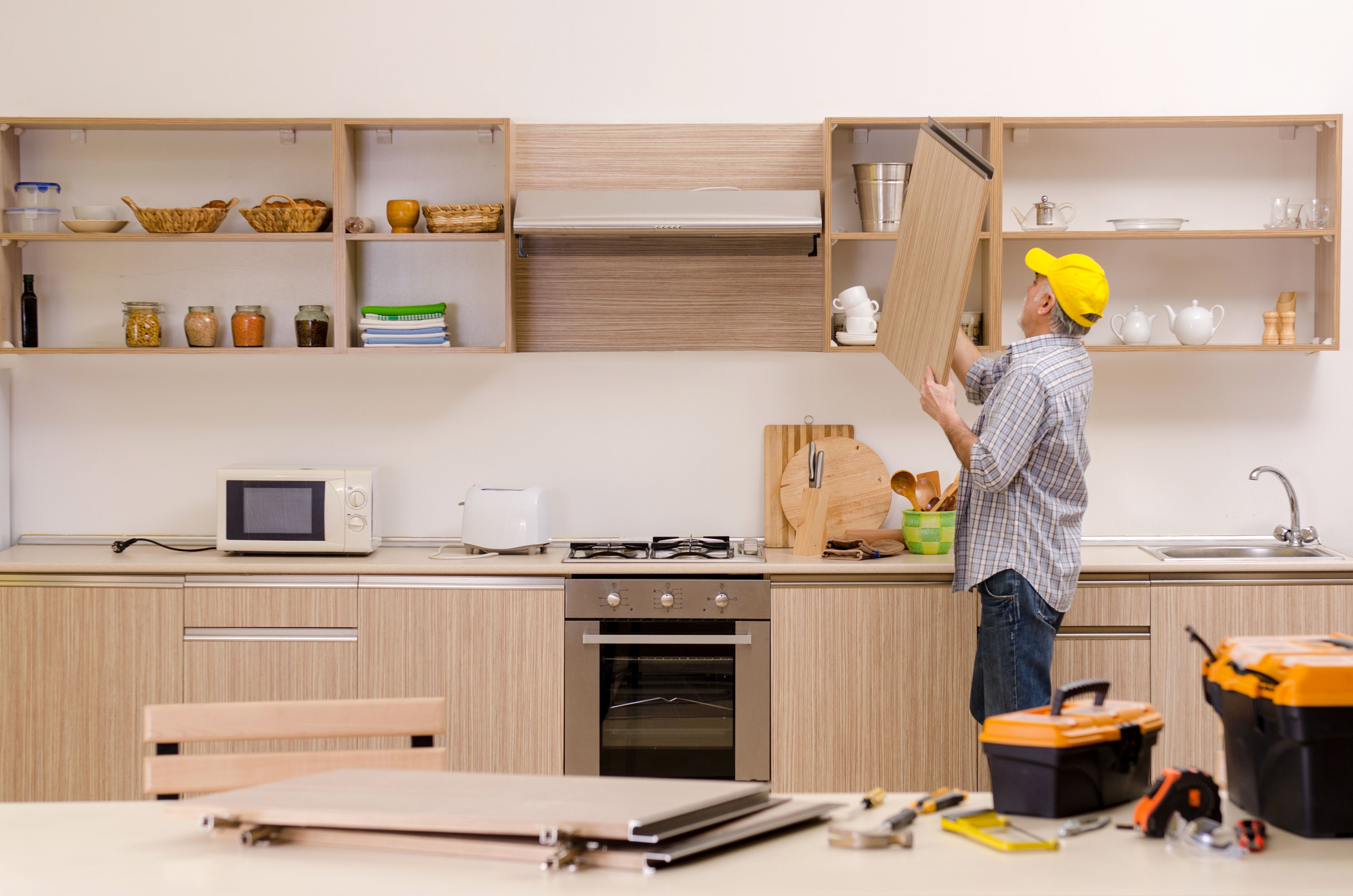 plywood kitchen wall cabinet